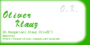 oliver klauz business card